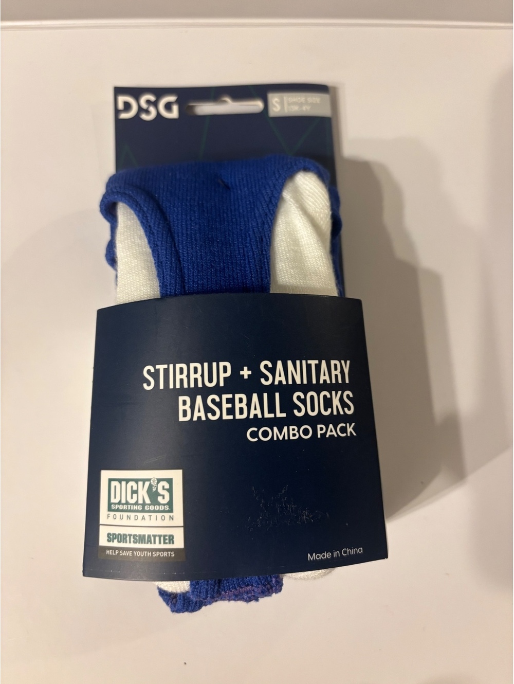 DSG Youth Stirrup + Sanitary Baseball Socks Combo Royal Blue Small 13K-4Y NWT